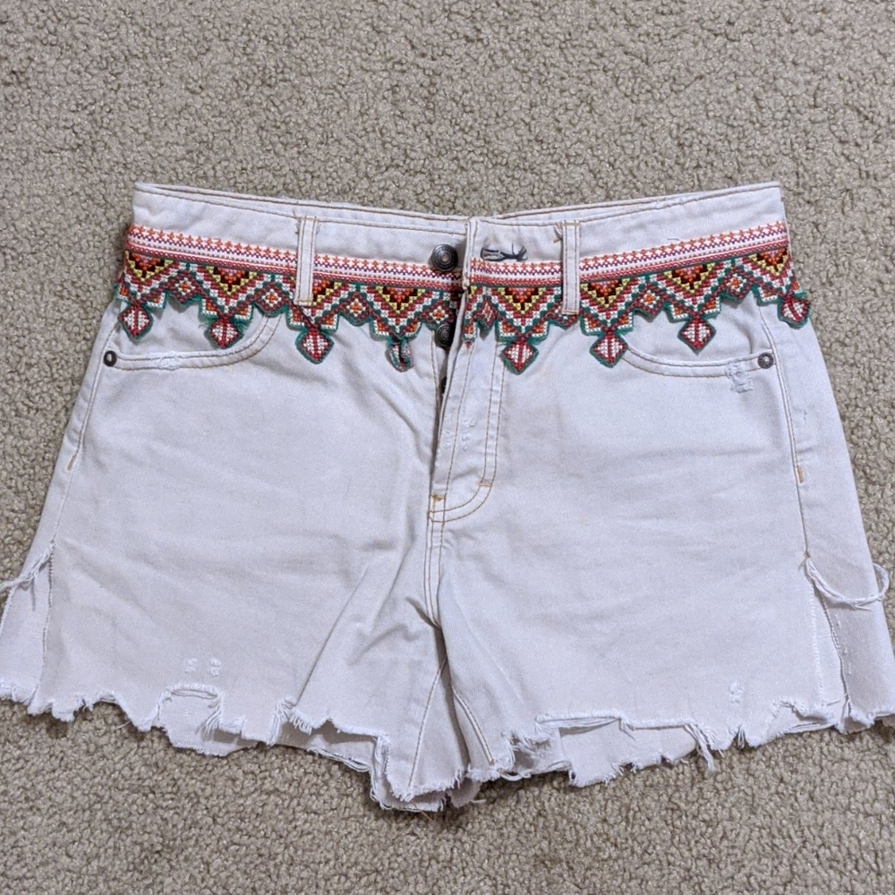 Free People Frayed Hem Boho Shorts